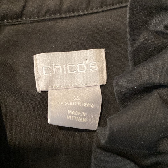 Chicos Long Sleeve Black Button Down Blouse, size 12/14 - Picture 5 of 6